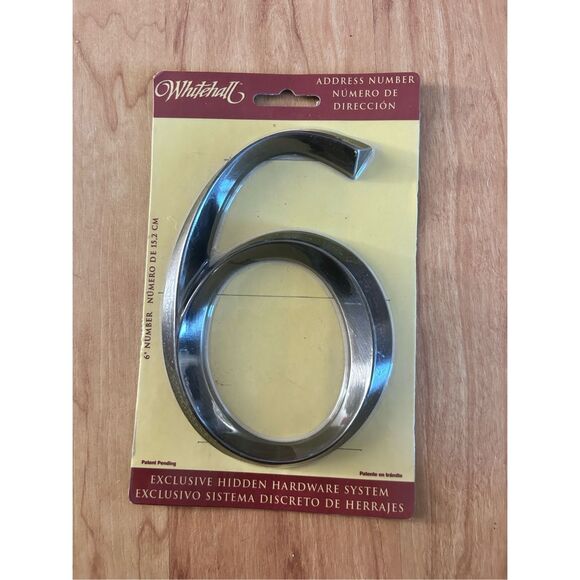 Whitehall 6" Brushed Nickle Door House Address Street Number-#6 - Picture 1 of 4